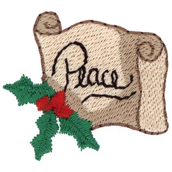 Christmas Peace Scroll Machine Embroidery Design