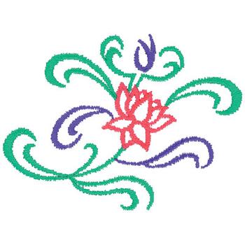 Lotus Flower Machine Embroidery Design