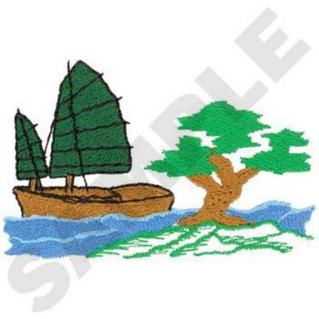 Picture of Junk Boat Machine Embroidery Design