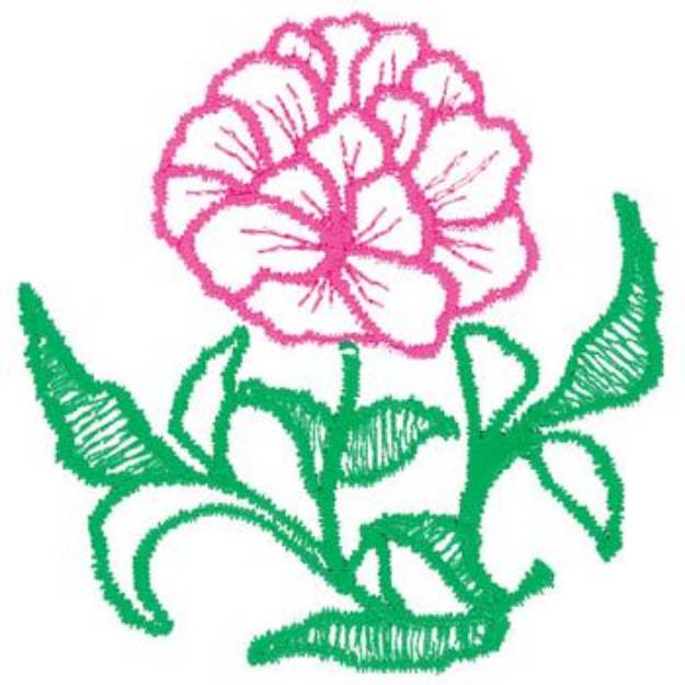 Picture of Peony Flower Machine Embroidery Design