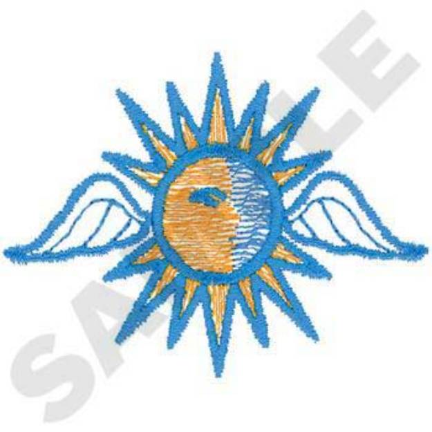 Picture of Sun With Wings 96 Machine Embroidery Design