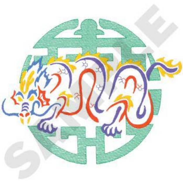 Picture of Large Dragon Motif Machine Embroidery Design