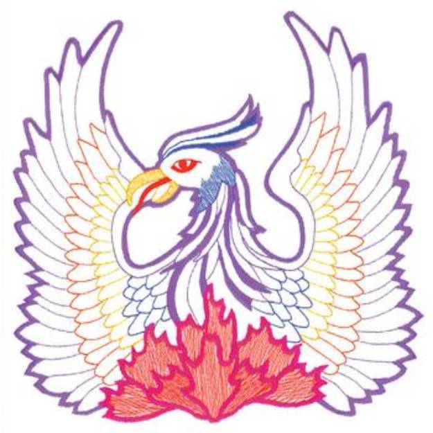Picture of Phoenix Outline Machine Embroidery Design