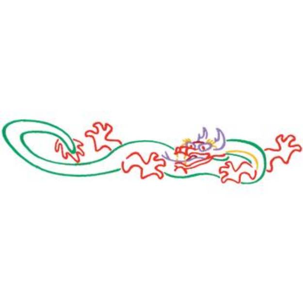 Picture of Oriental Dragon Outline Machine Embroidery Design