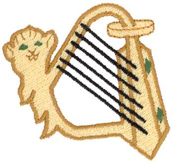Irish Harp Machine Embroidery Design