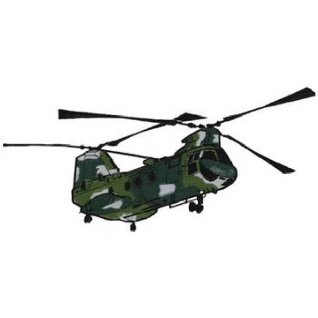 Picture of Military Helicopter Machine Embroidery Design
