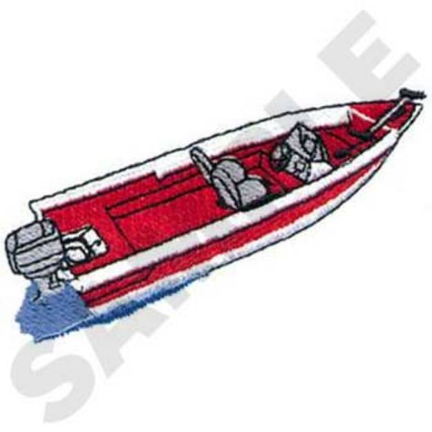 Picture of Pike Fishing Boat Machine Embroidery Design