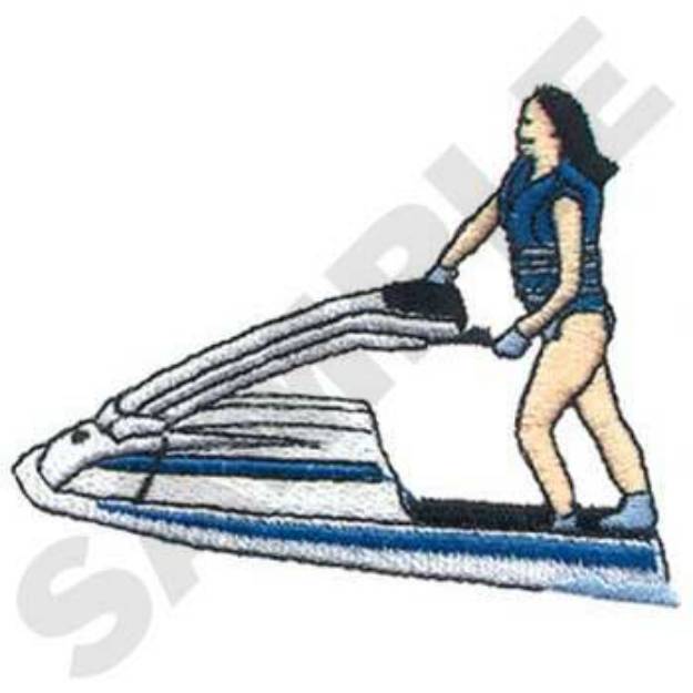 Picture of Upright Jet Skier Machine Embroidery Design
