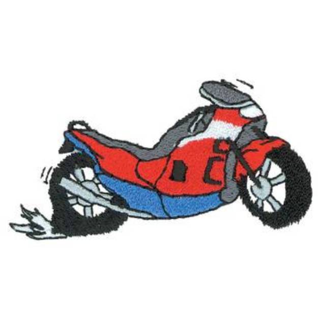 Picture of Cartoon Motorcycle Machine Embroidery Design