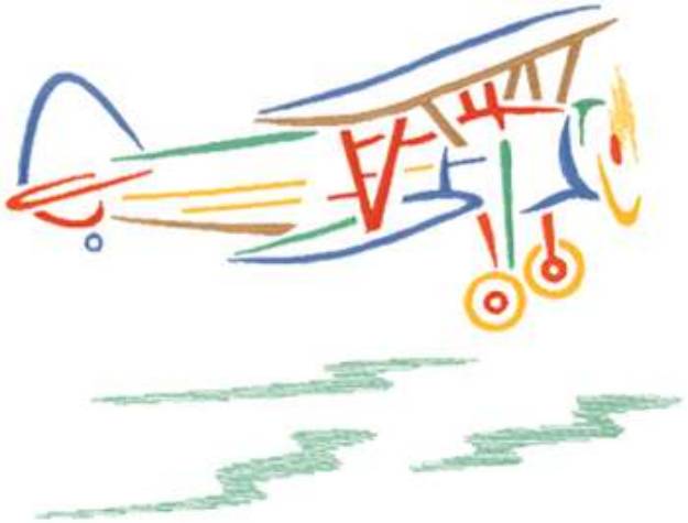Picture of Large Biplane Machine Embroidery Design
