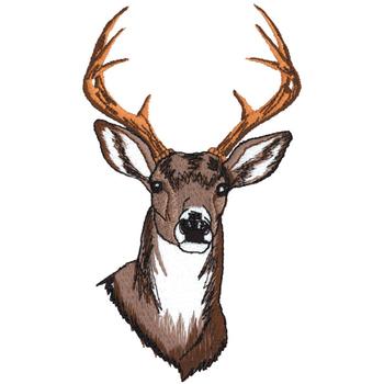 White Tail Deer Head Machine Embroidery Design