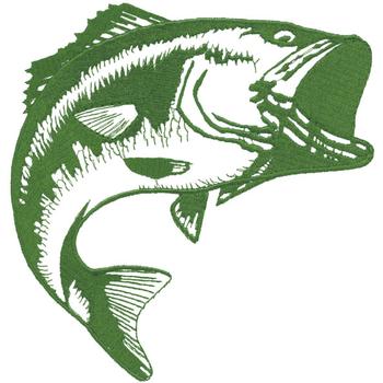 Large Mouth Bass Machine Embroidery Design