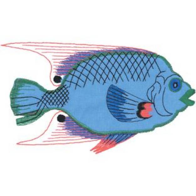 Picture of Tropical Fish Applique Machine Embroidery Design