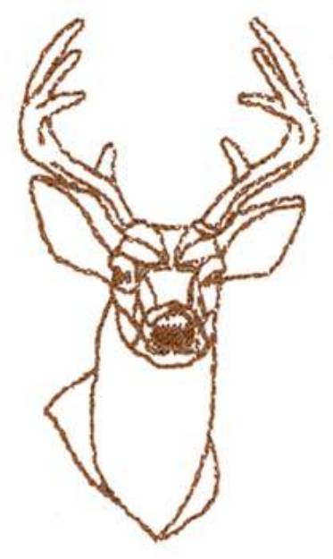 Picture of Deer Head Outline Machine Embroidery Design