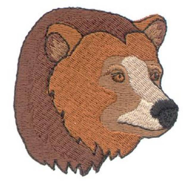 Picture of Grizzly Bear Head Machine Embroidery Design