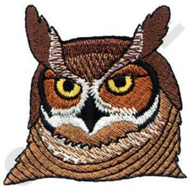 Picture of Great Horned Owl Machine Embroidery Design