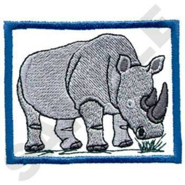 Picture of White Rhinoceros Machine Embroidery Design