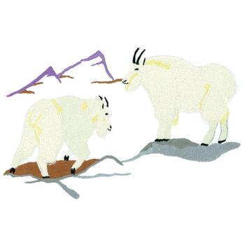 Mountain Goat Scene Machine Embroidery Design