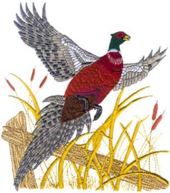 Picture of Pheasant Scene Machine Embroidery Design
