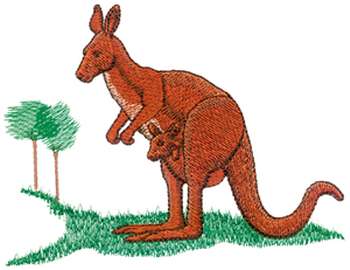 Kangaroo & Joey Machine Embroidery Design