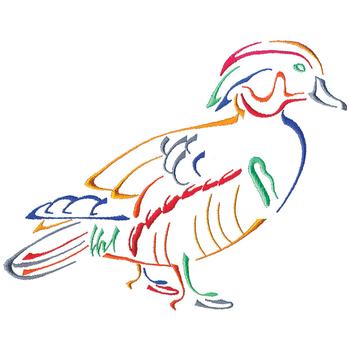 Large Wood Duck Machine Embroidery Design