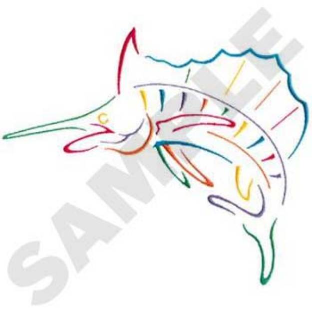 Picture of Large Sailfish Machine Embroidery Design