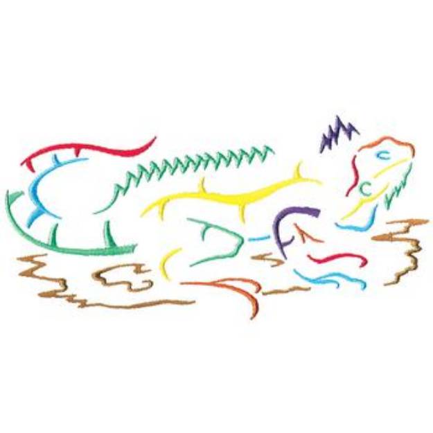Picture of Large Iguana Machine Embroidery Design