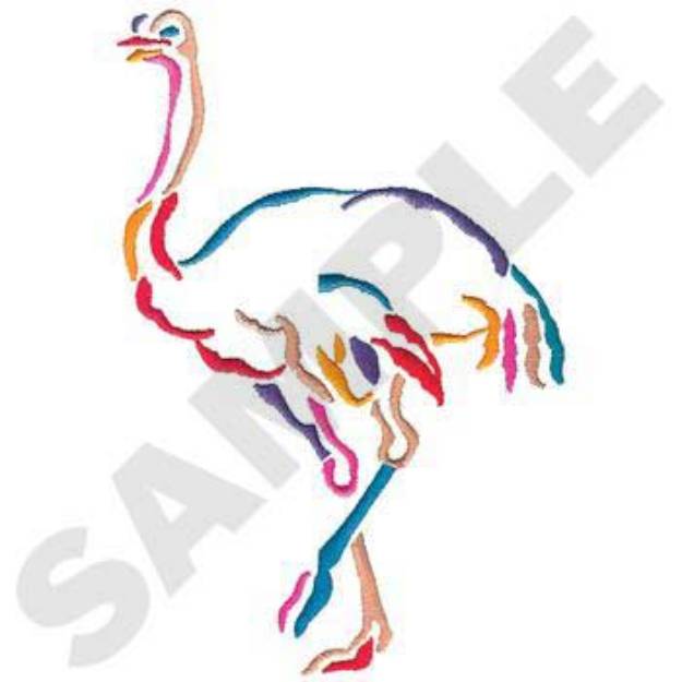 Picture of Large Ostrich Machine Embroidery Design