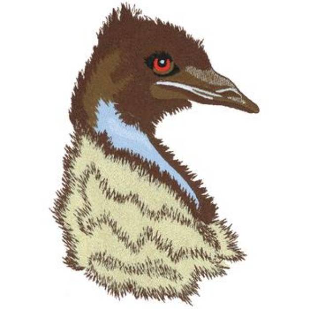 Picture of Large Emu Head Machine Embroidery Design