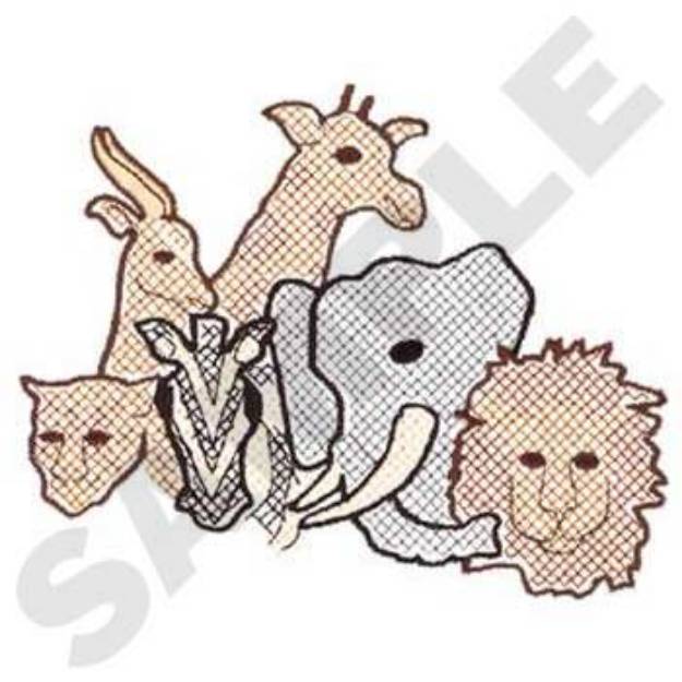 Picture of African Animals Machine Embroidery Design
