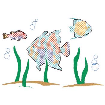 Fish Scene Machine Embroidery Design