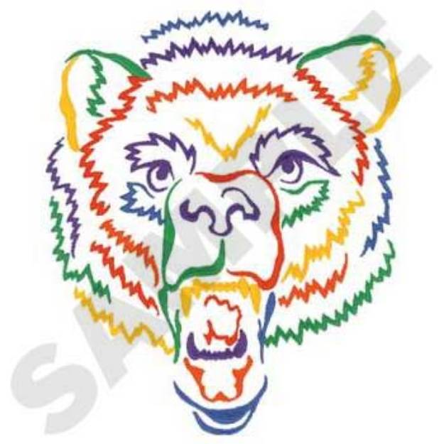 Picture of Large Bear Outline Machine Embroidery Design