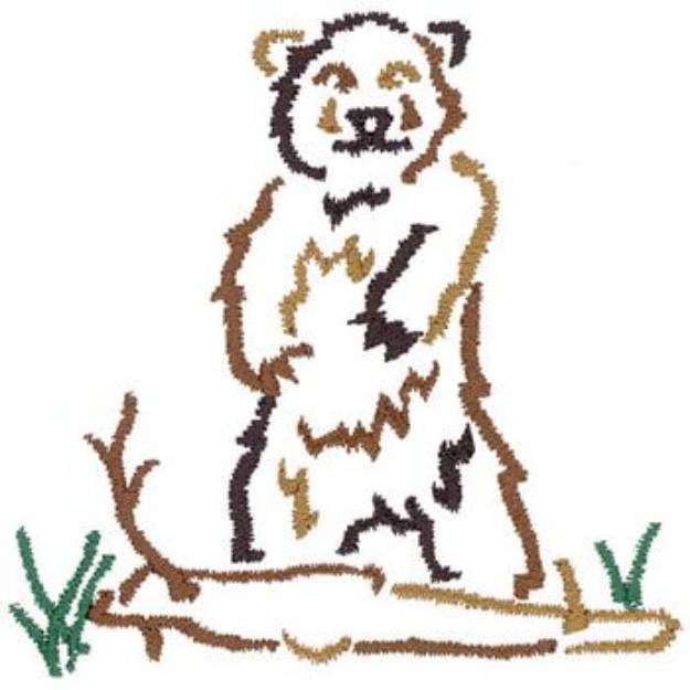 Picture of Large Bear Outline Machine Embroidery Design