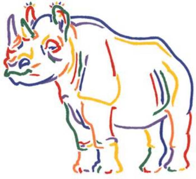 Picture of Rhinoceros Outline Machine Embroidery Design