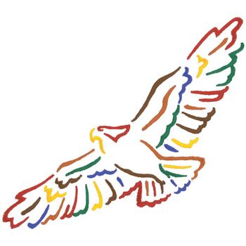 Large Hawk Outline Machine Embroidery Design
