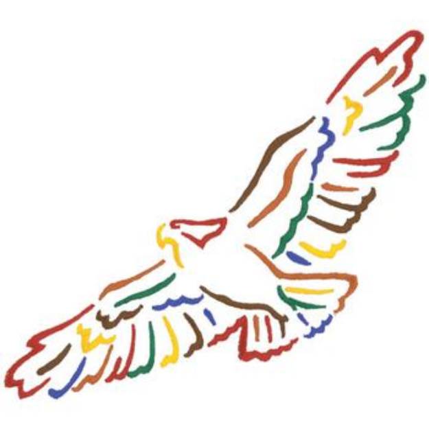 Picture of Large Hawk Outline Machine Embroidery Design