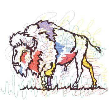 Abstract Buffalo Machine Embroidery Design