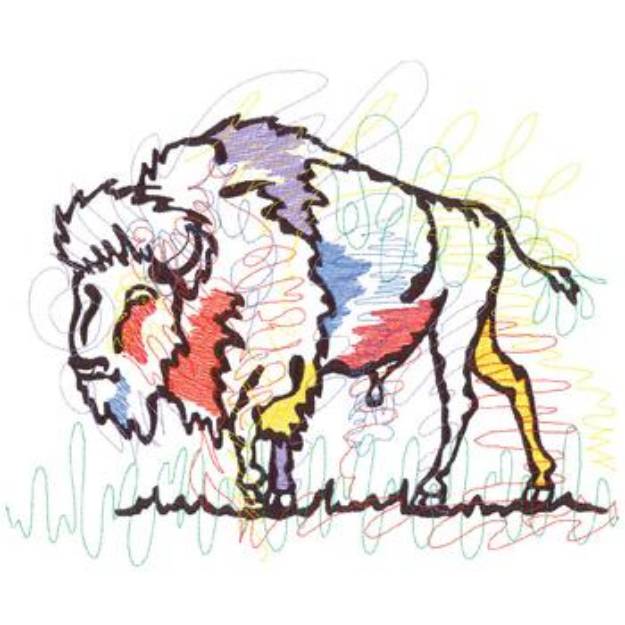Picture of Abstract Buffalo Machine Embroidery Design