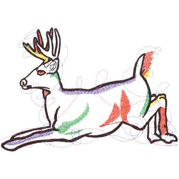 Abstract Whitetail Deer Machine Embroidery Design