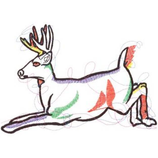Picture of Abstract Whitetail Deer Machine Embroidery Design