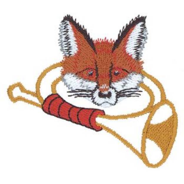 Picture of Fox Head & Horn Machine Embroidery Design