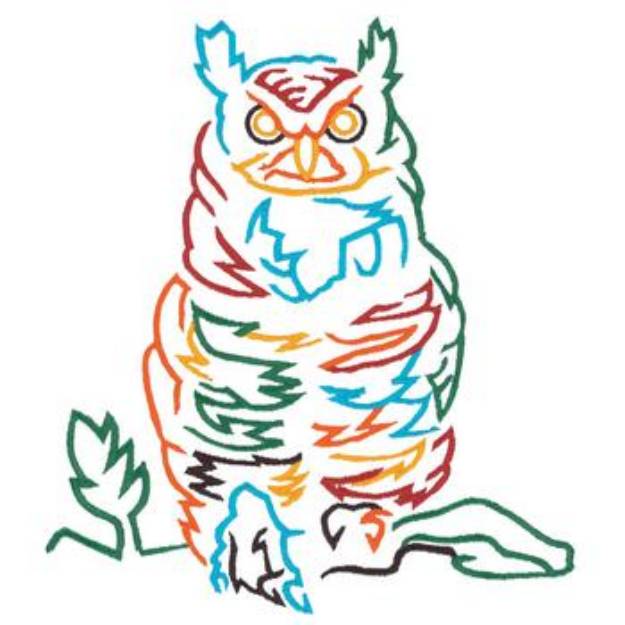 Picture of Large Owl Outline Machine Embroidery Design