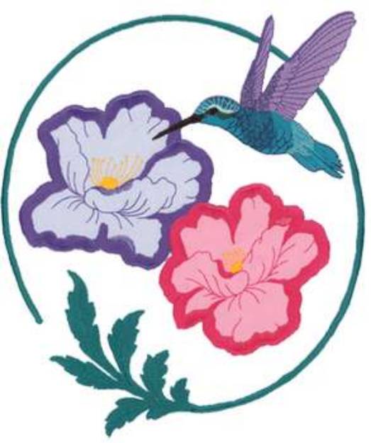 Picture of Hummingbird Applique Machine Embroidery Design