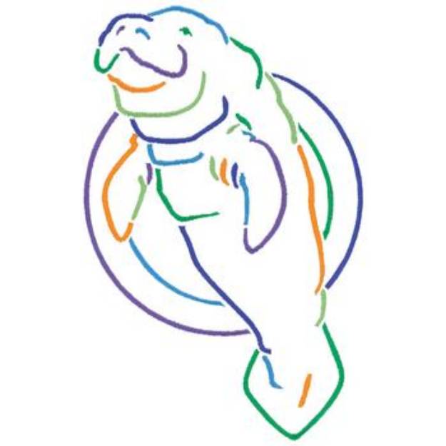 Picture of Manatee Outline Machine Embroidery Design