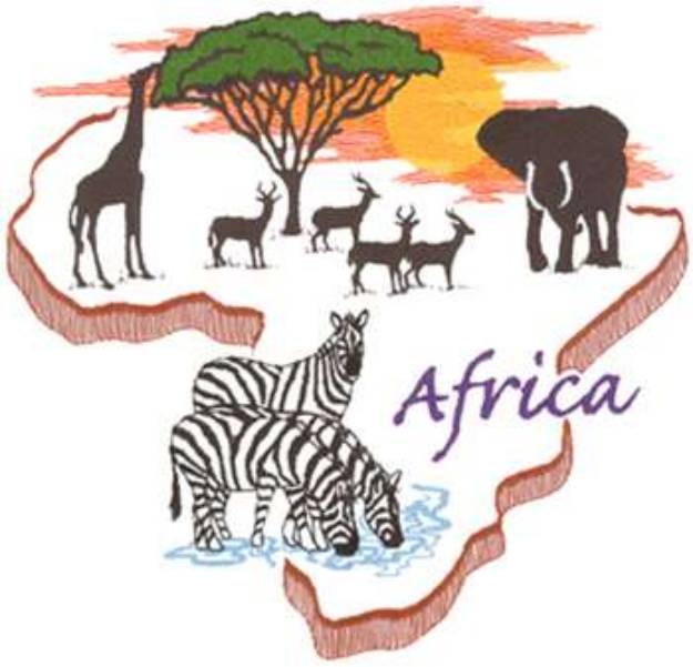 Picture of African Animals Machine Embroidery Design
