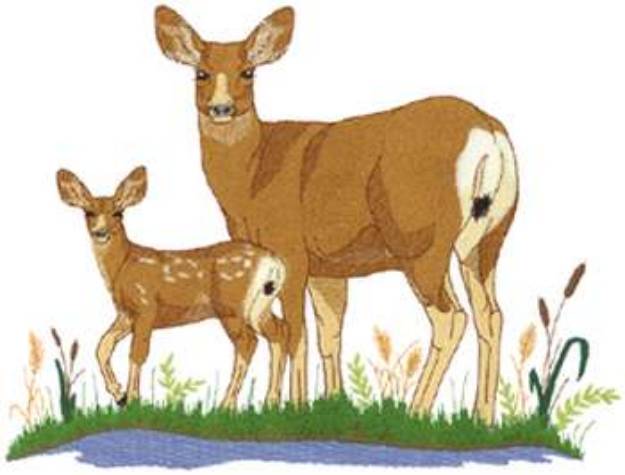 Picture of Doe & Fawn Machine Embroidery Design