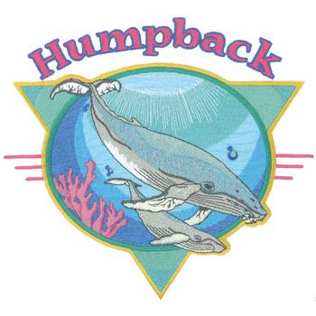 Humpback Whales Logo Machine Embroidery Design