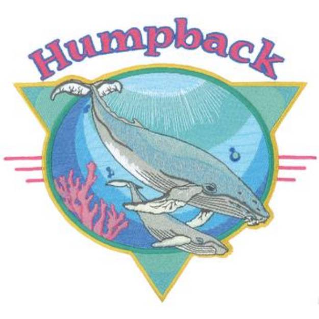 Picture of Humpback Whales Logo Machine Embroidery Design