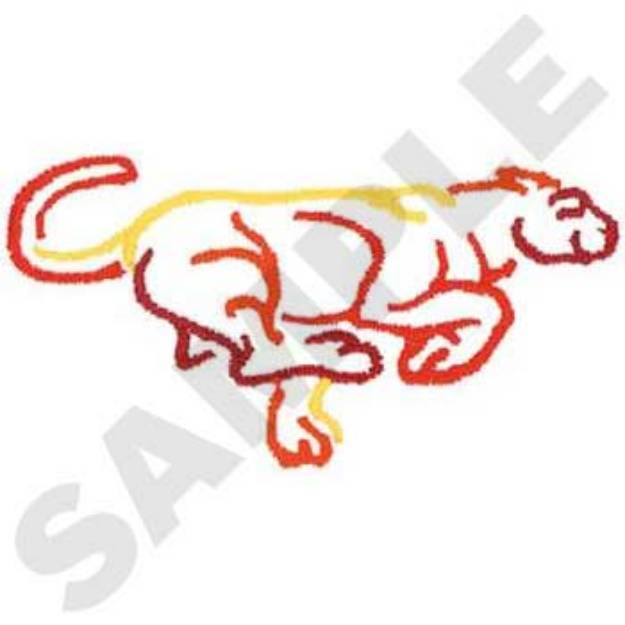 Picture of Small Running Cat Machine Embroidery Design
