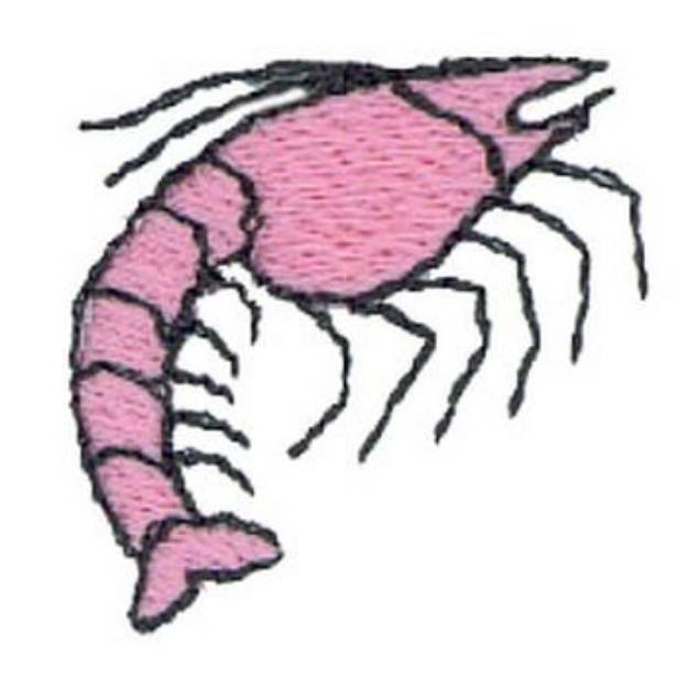 Picture of 1 Inch Shrimp Machine Embroidery Design